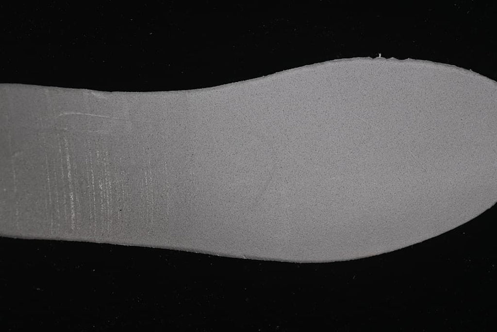 Close-up of the grey textured outsole