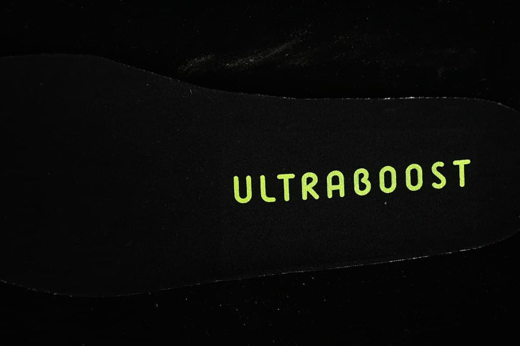 Close-up of the insole with Ultraboost branding.