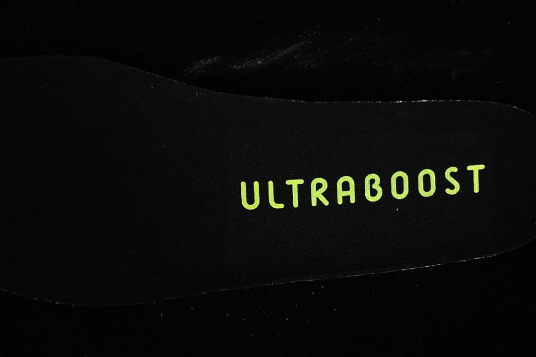 Close-up of the insole with Ultraboost branding.
