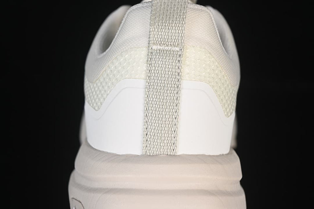 Rear view showing the heel pull tab and layered heel panels