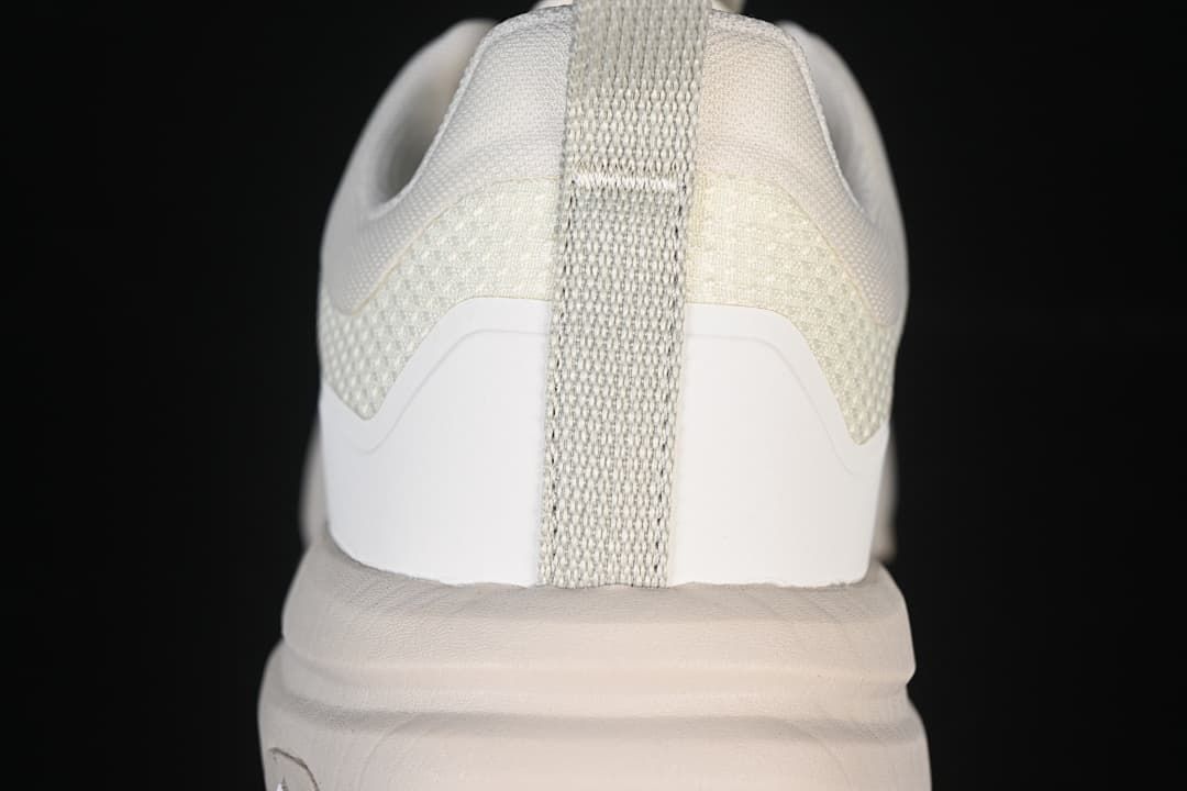 Rear view showing the heel pull tab and layered heel panels