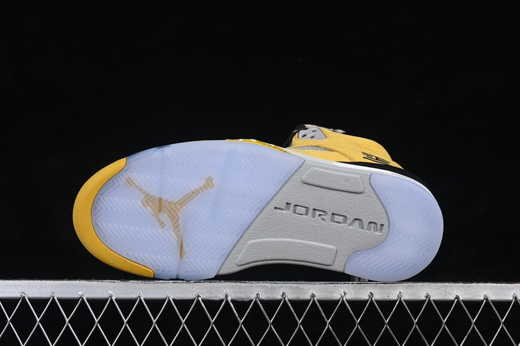 Outsole view showing translucent sections and Jordan branding