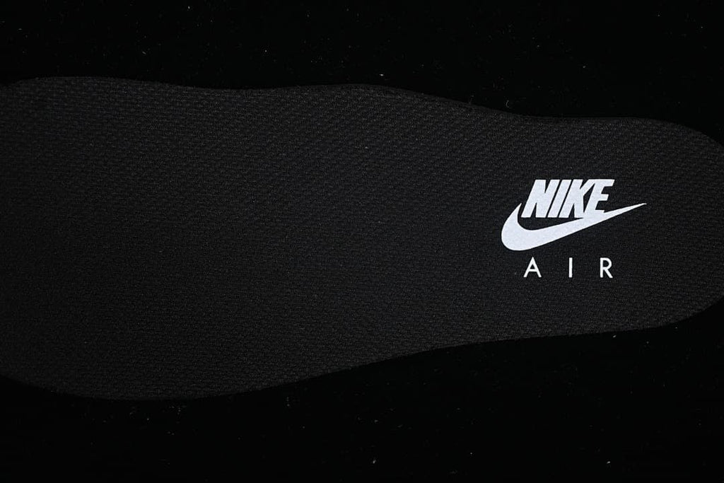 Close-up of the black insole with Nike Air branding