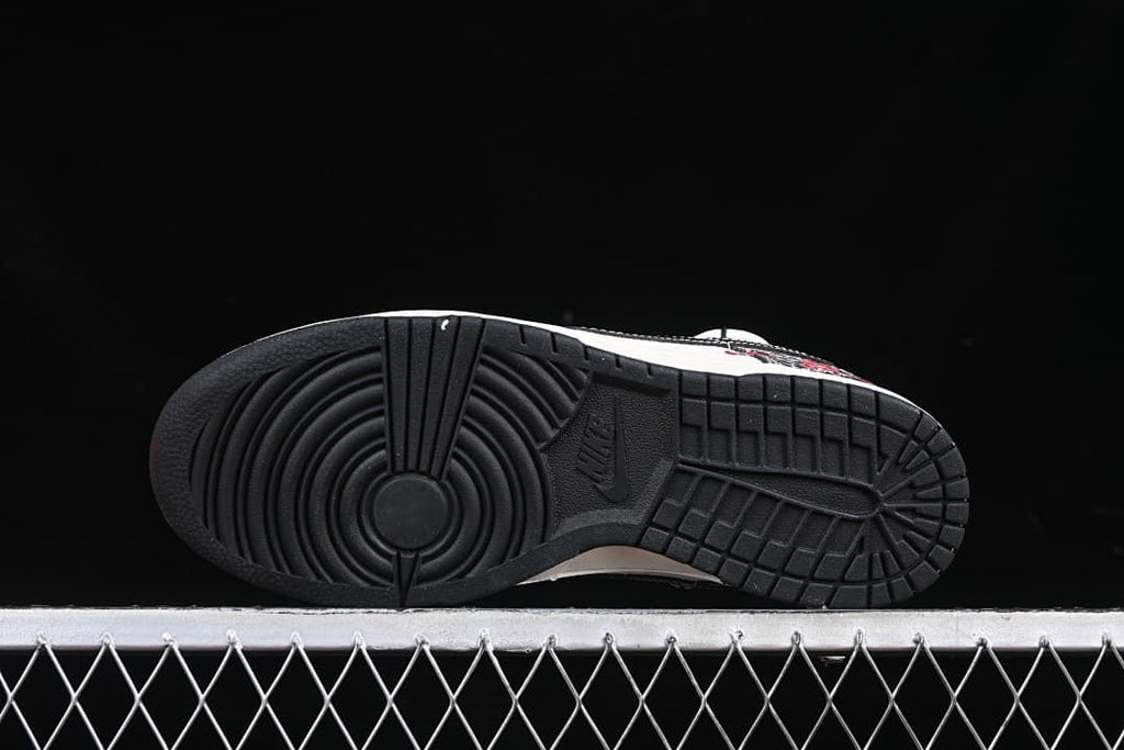 Underside view showing the black tread pattern