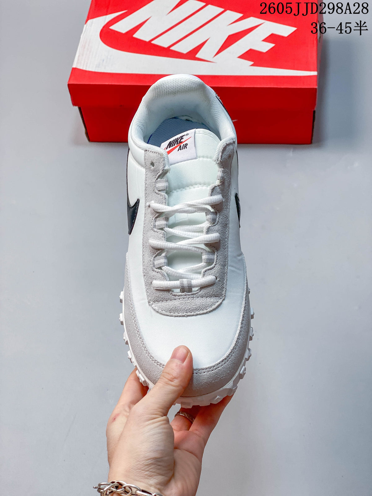 Top view of the Nike Air Max Waffle SP lace-up front