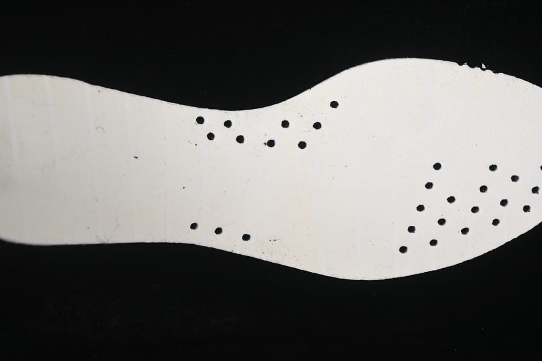 Close-up of the shoe's perforated insole