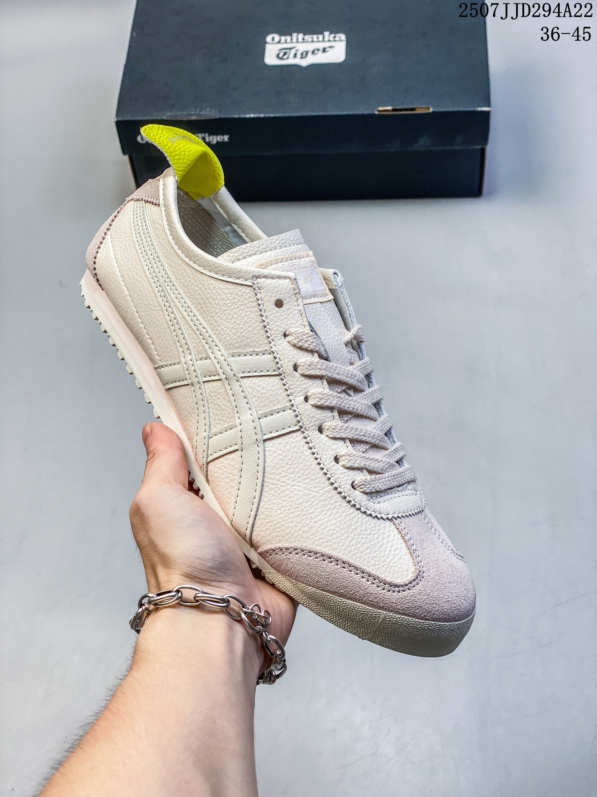 Cream Mexico 66 Deluxe sneaker shown with its shoebox