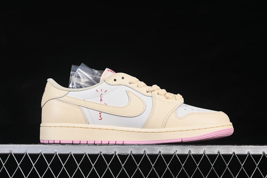 Side profile showing the cream Swoosh and red side lettering