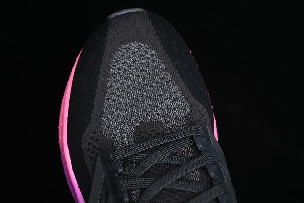 Top view highlighting the knit-look toe and lace-up front