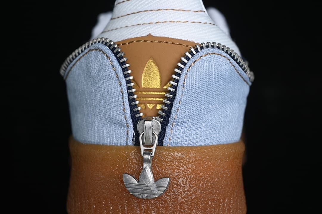 Rear view showing zipper detailing and heel branding