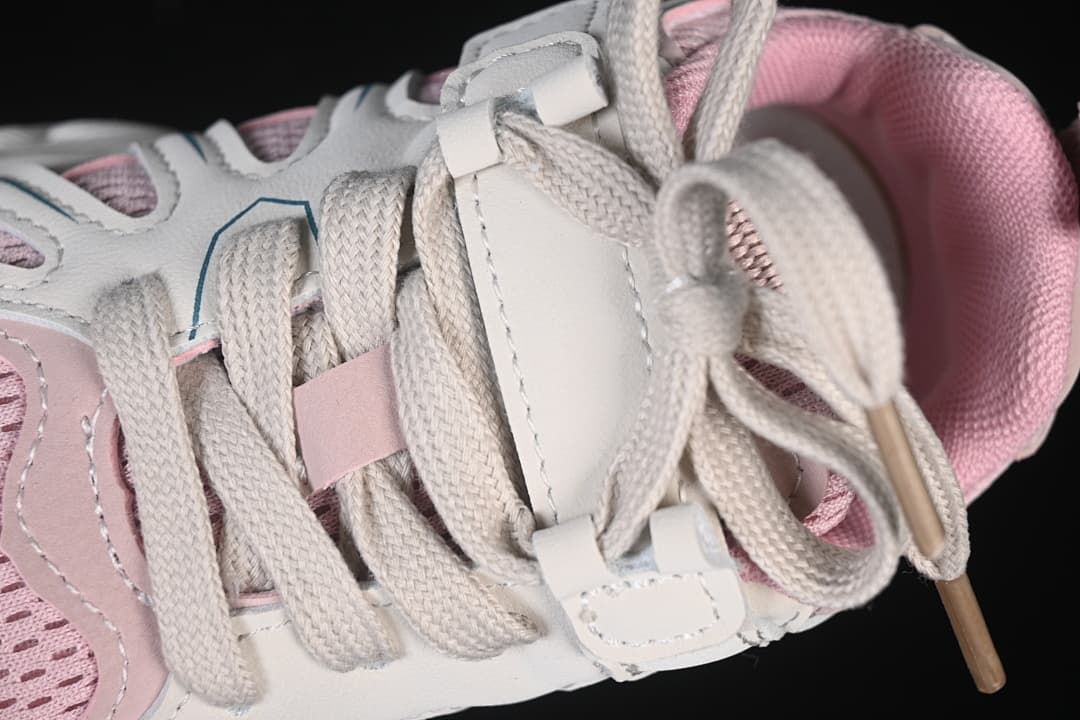 Close-up of the lace-up area and hook-and-loop strap