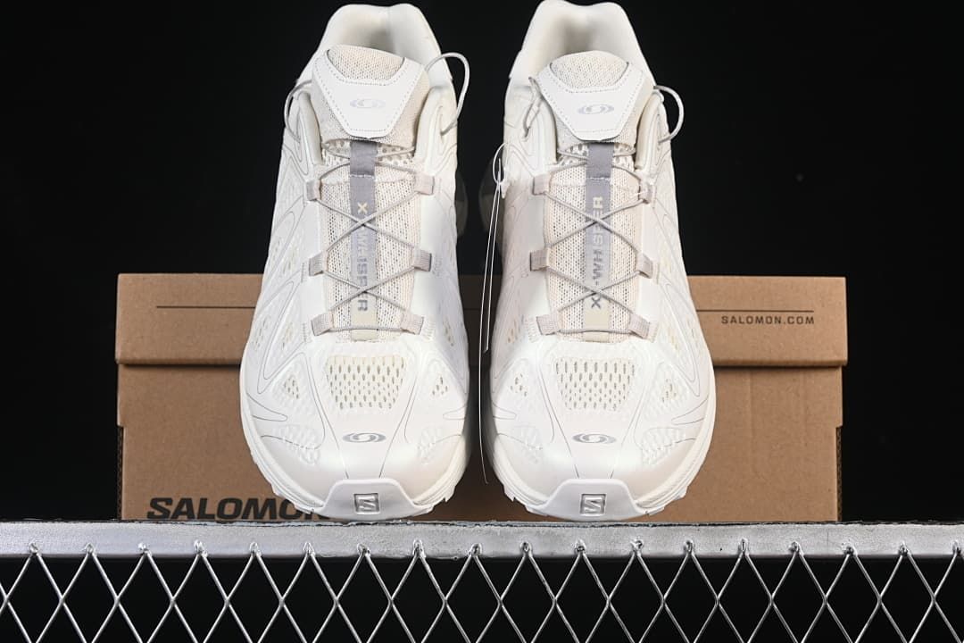 Front view of the pair displayed over the shoebox