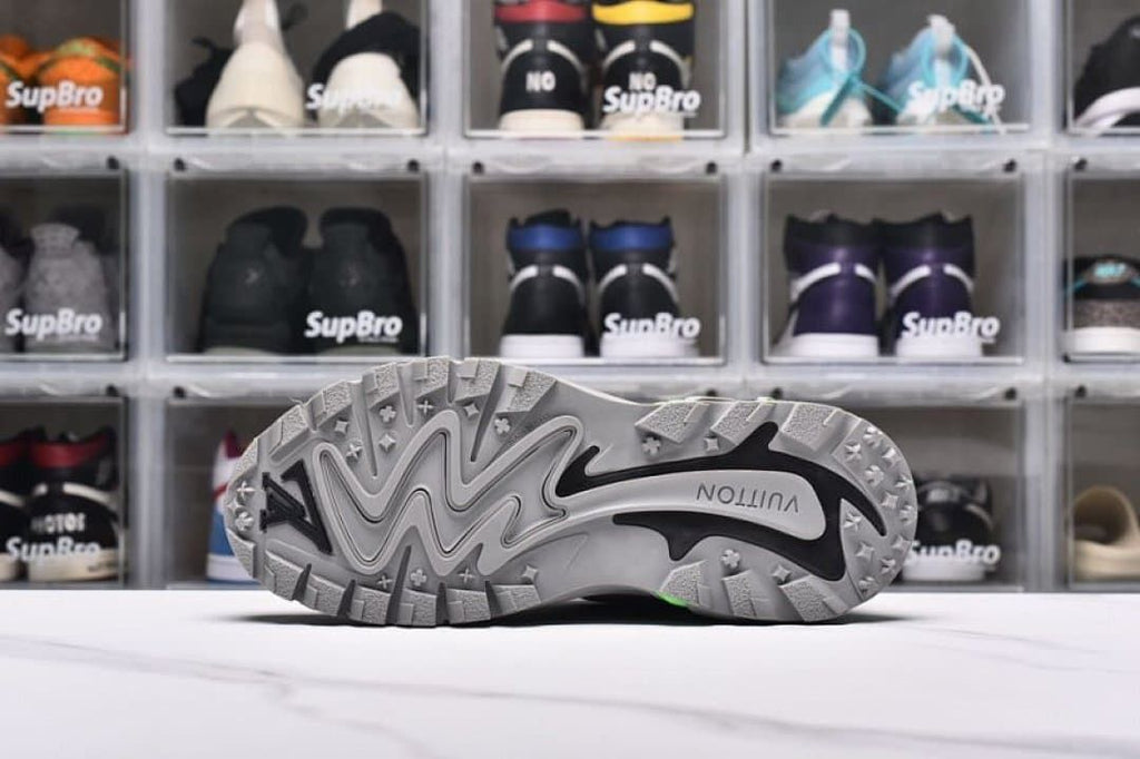 Underside view showing the sculpted gray outsole tread