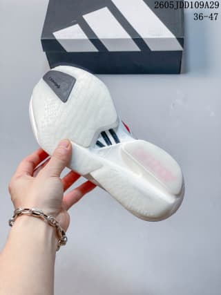 Underside view of the shoe showing the white outsole and translucent sole section.