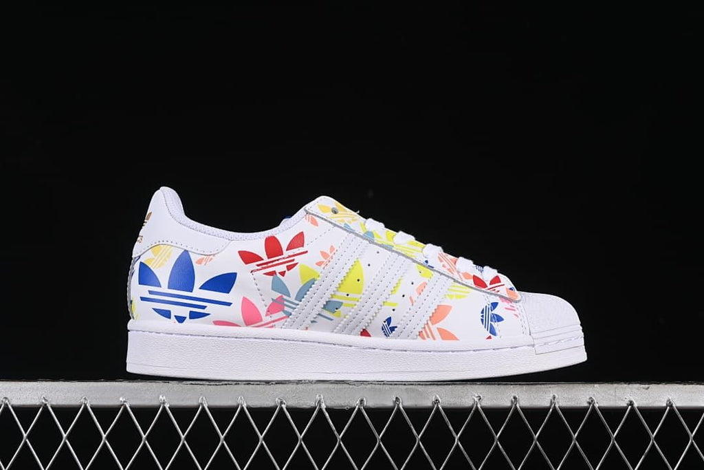 Opposite side profile of the multicolor adidas Superstar sneaker