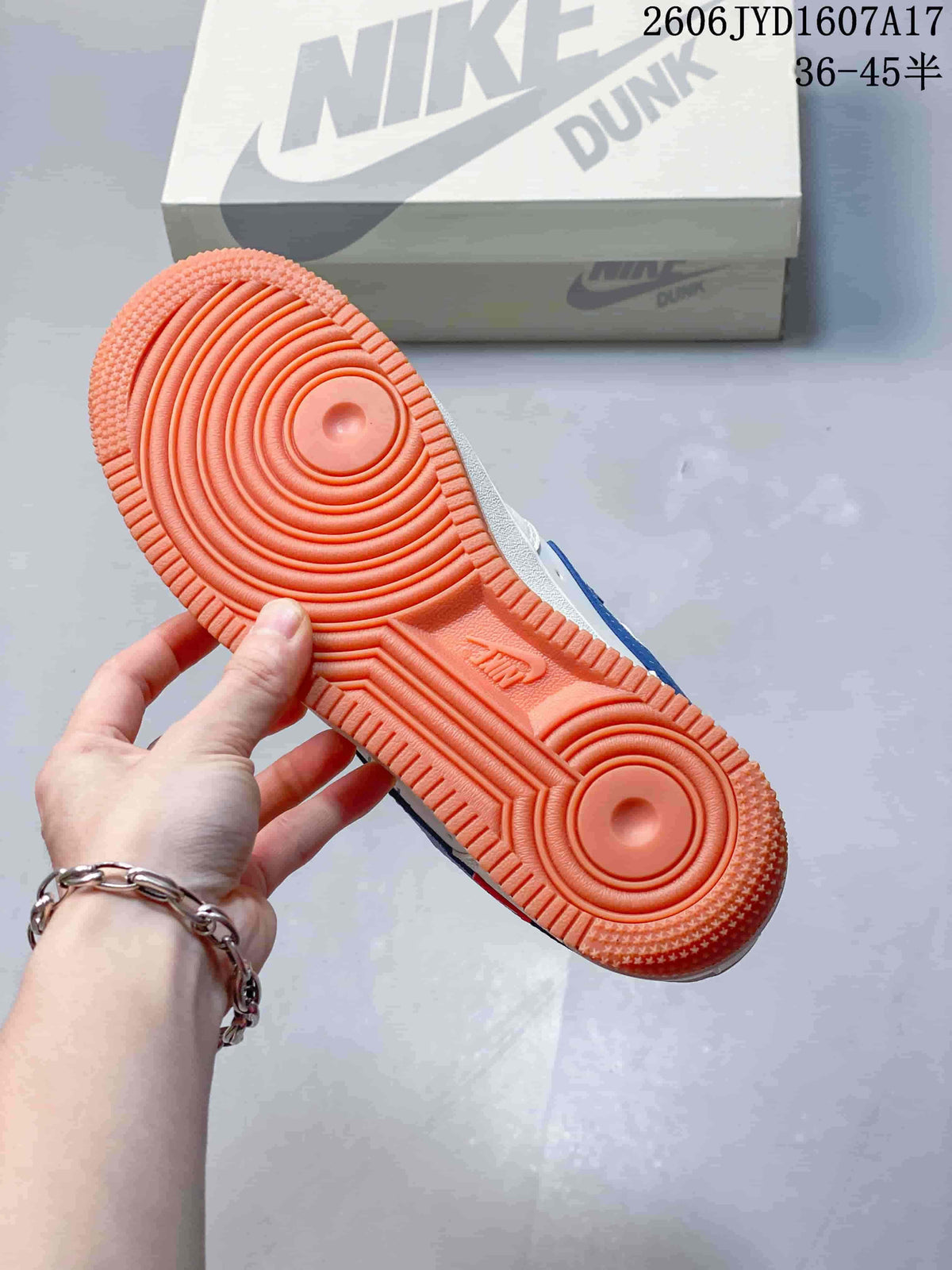 Close view of the sneaker's gum-colored outsole
