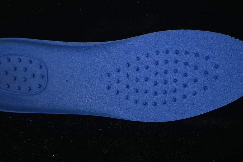 Blue insole with raised dot texture