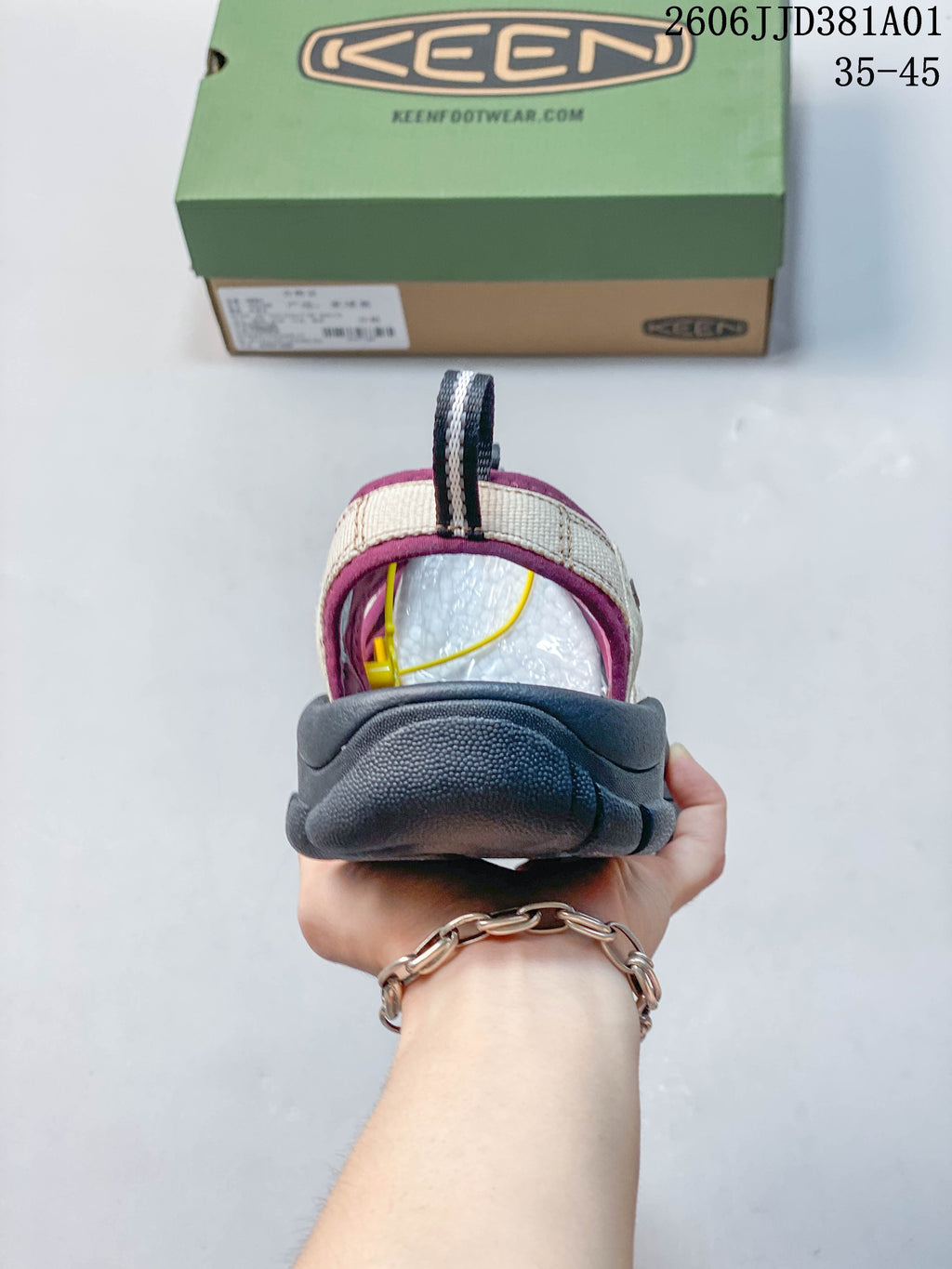 Rear view of a KEEN Newport H2 sandal showing the heel strap and sole.