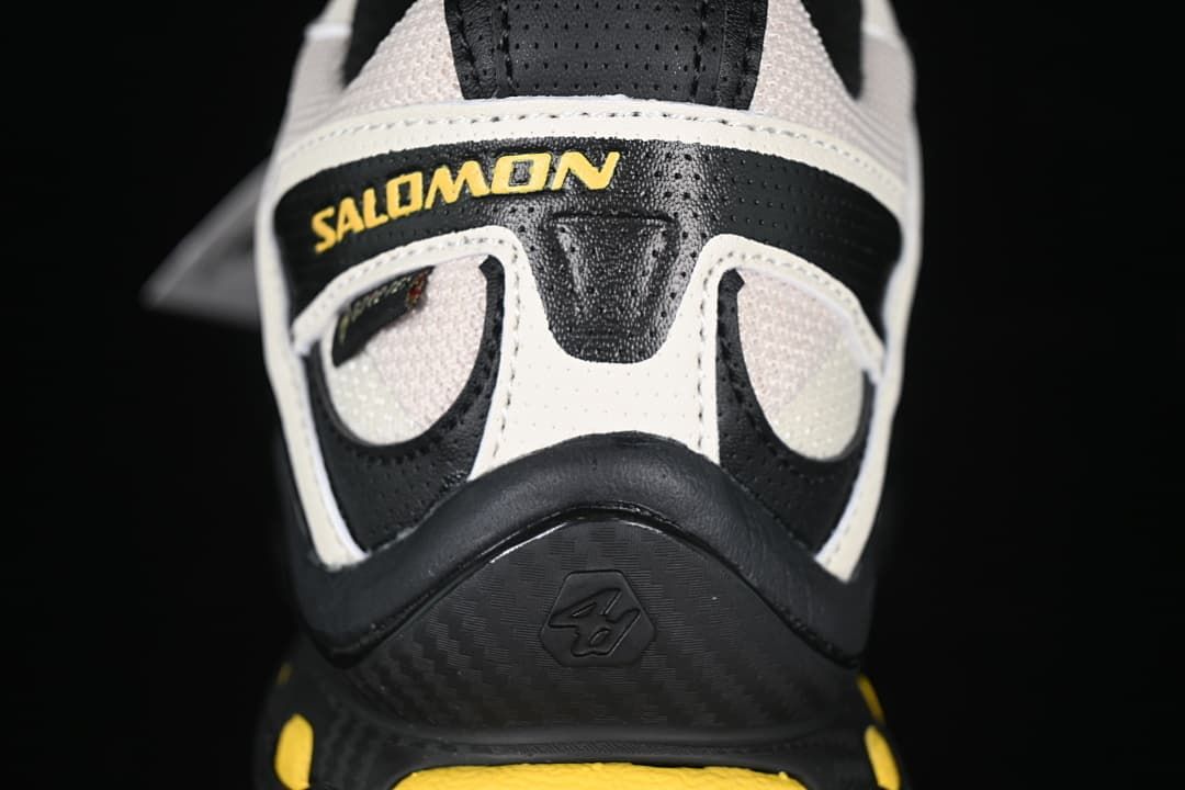 Rear view highlighting the Salomon branding and heel design.
