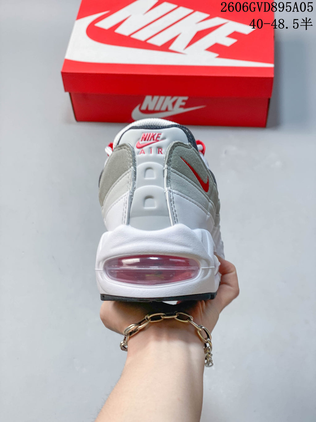 Rear view showing the Nike Air Max 95 heel and visible Air unit.