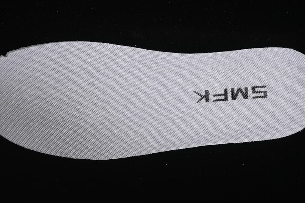 Close-up of the insole marked SMFK