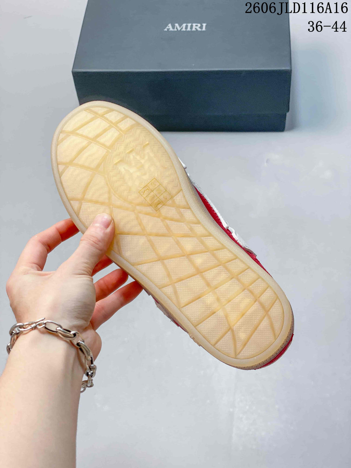 Bottom view of a sneaker with a translucent gum-toned outsole