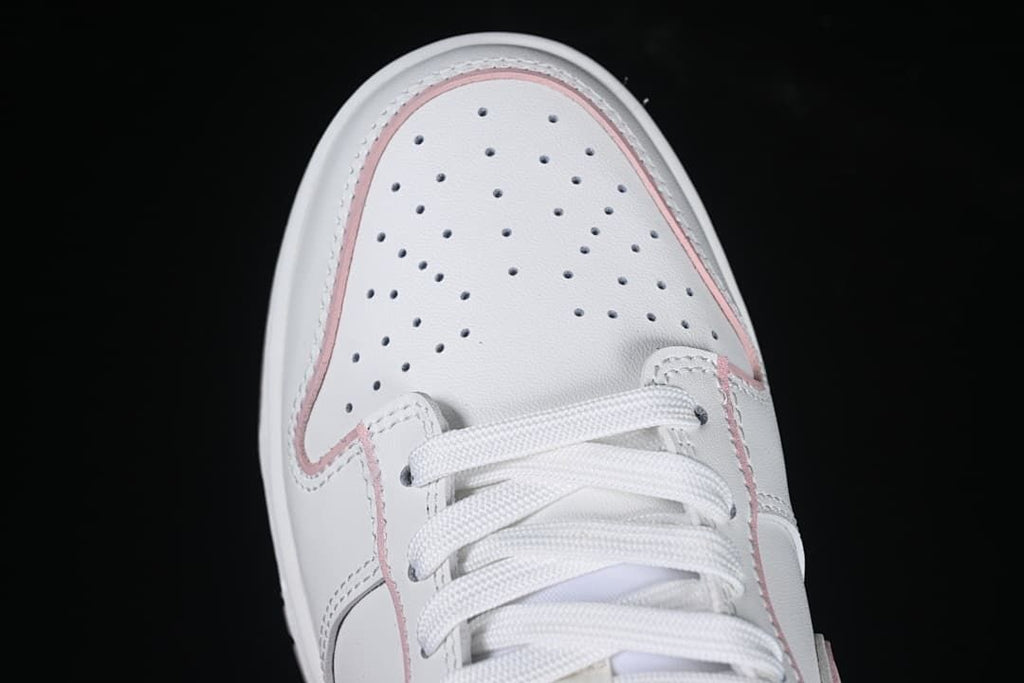 Top view of perforated toe and laces