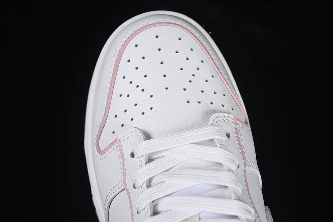 Top view of perforated toe and laces