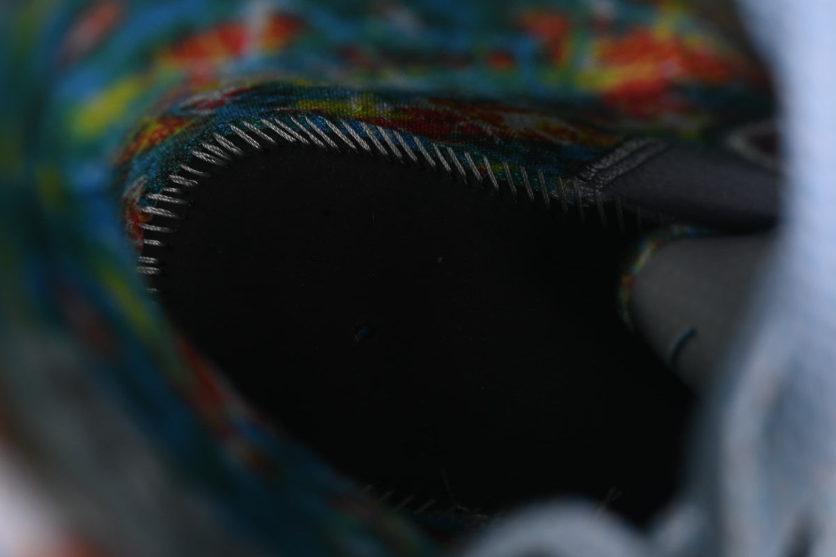 Close-up view inside the shoe collar.