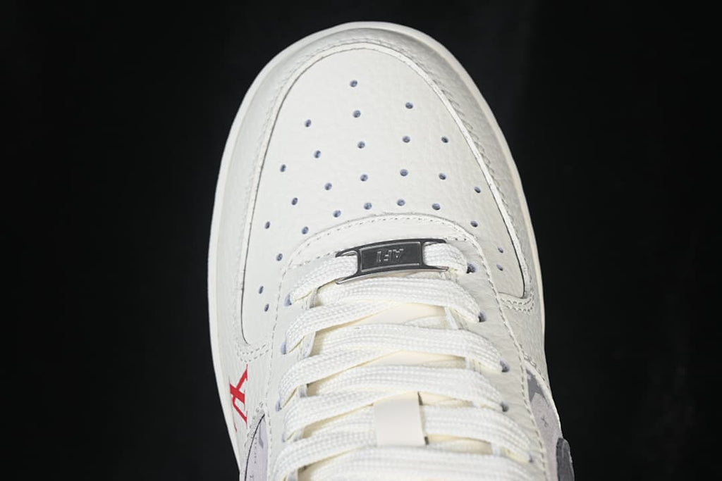 Top-down close-up of the perforated toe box and laces