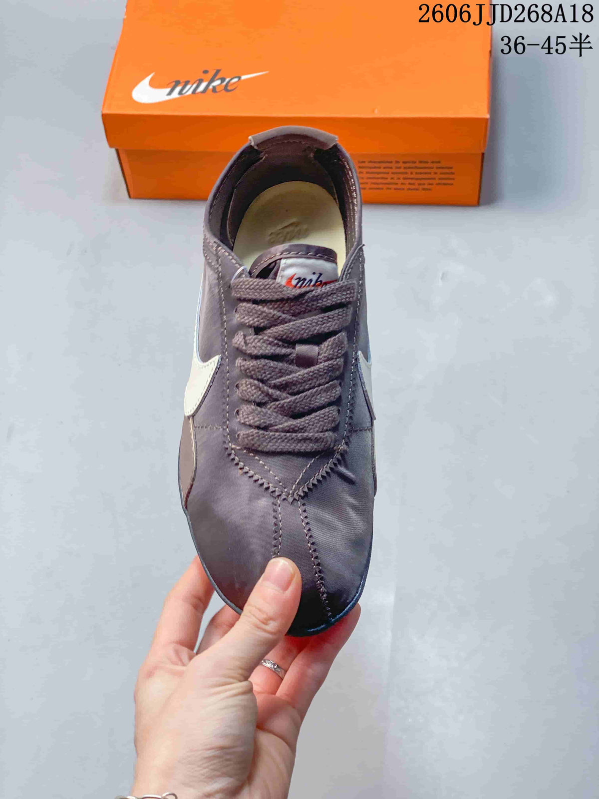 Top view showing the laces, tongue, and stitched upper panels.
