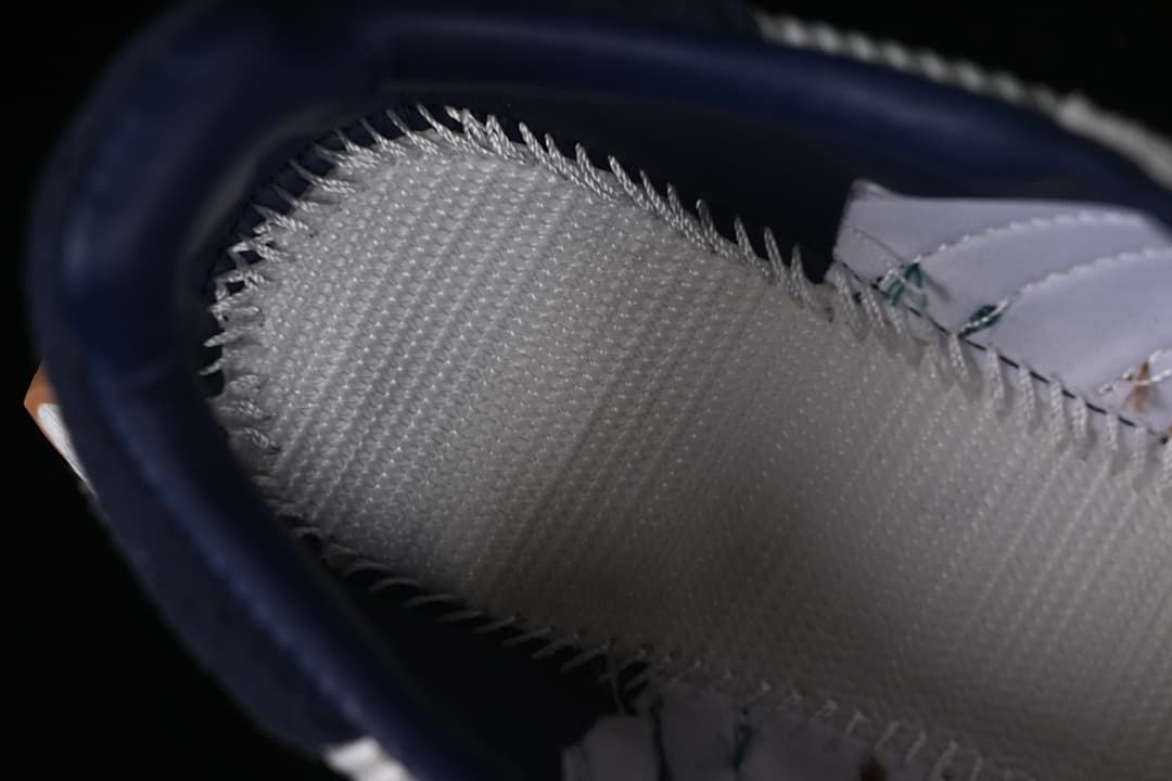 Close-up view inside the sneaker showing the lining and stitching