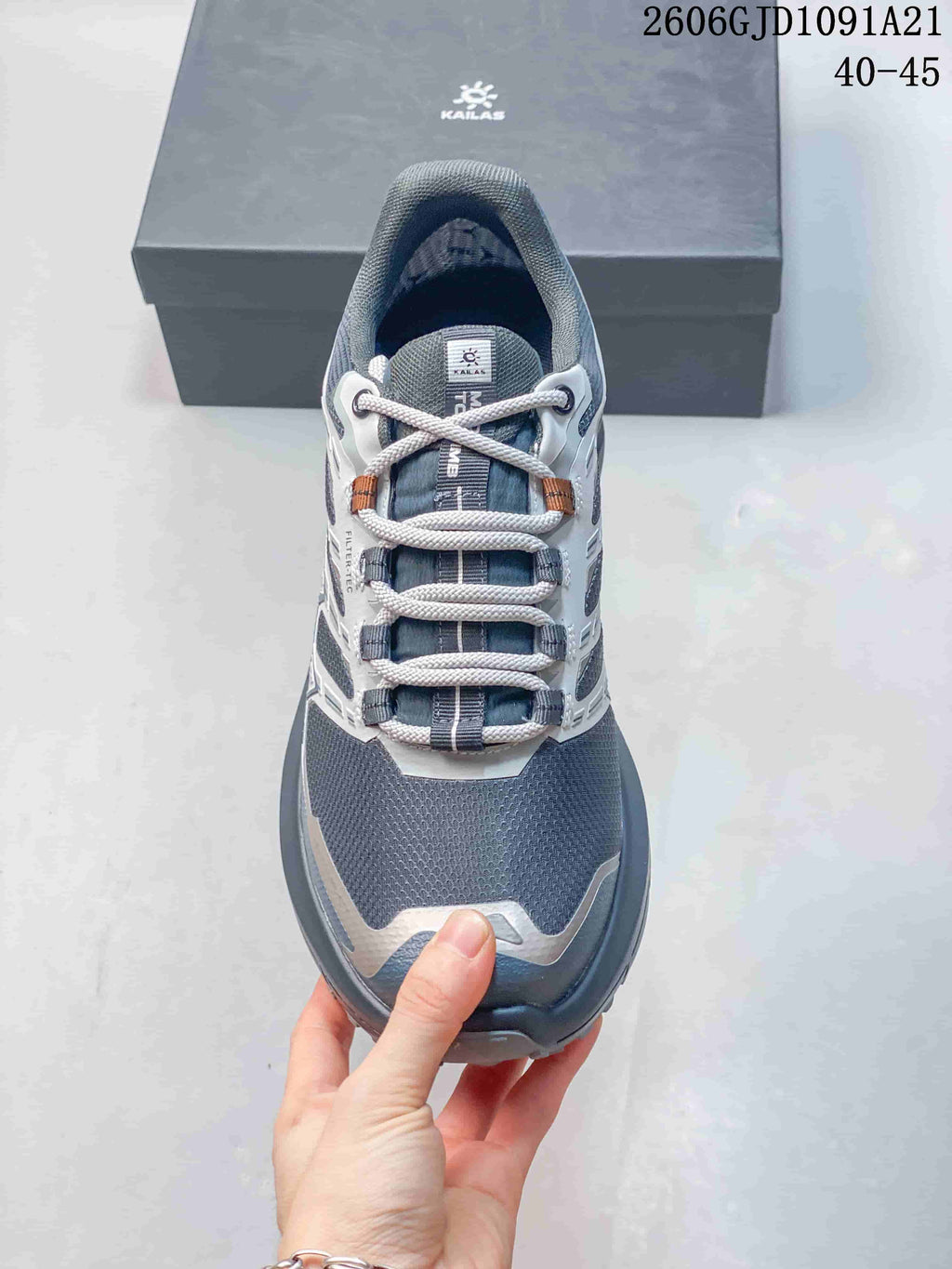 Top view of the shoe showing its lace-up closure and tongue