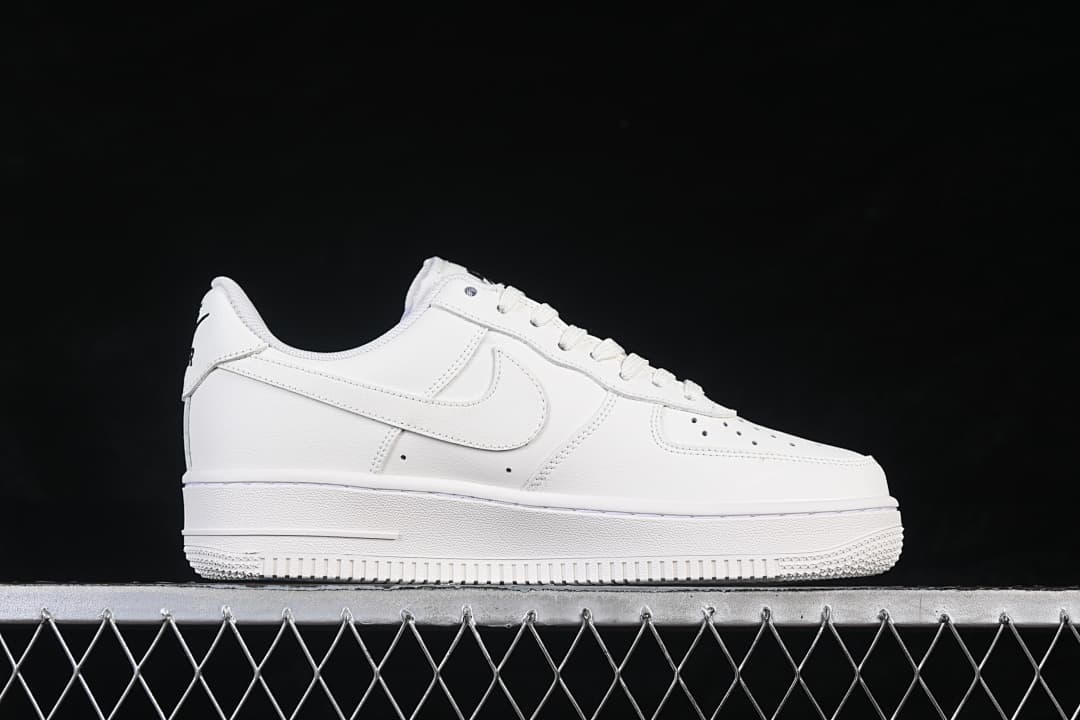 Side profile of the white low-top sneaker