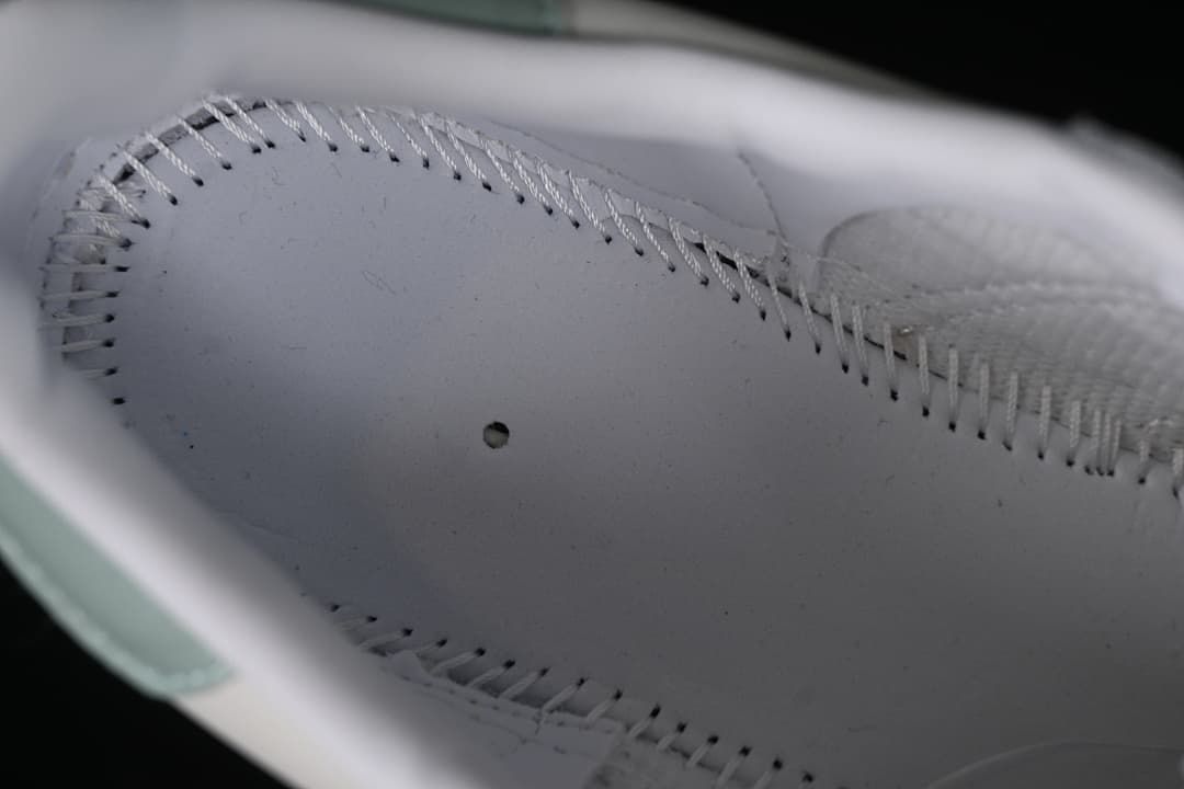 Close-up view inside the sneaker