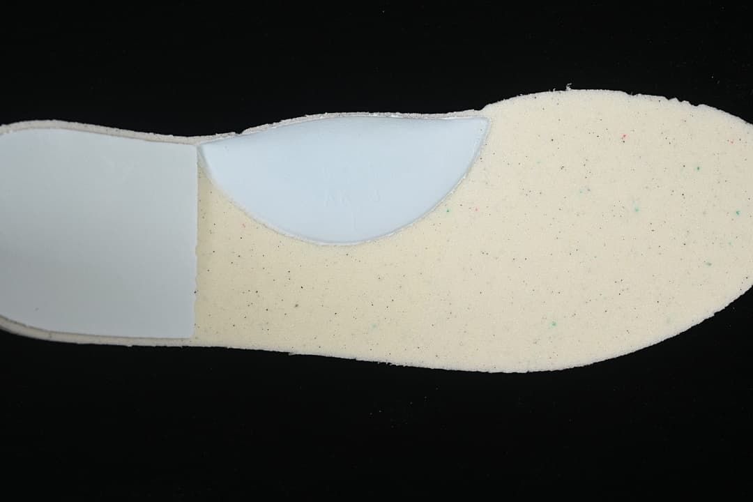 Close-up view of the shoe's insole component