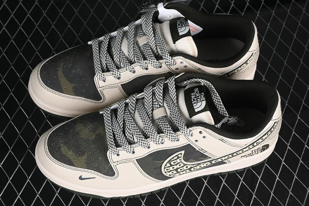 Pair of low-top sneakers viewed from above at an angle