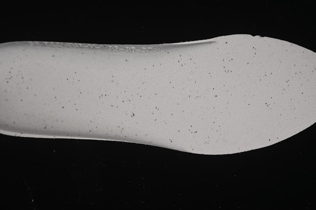 Close-up of the shoe insole underside