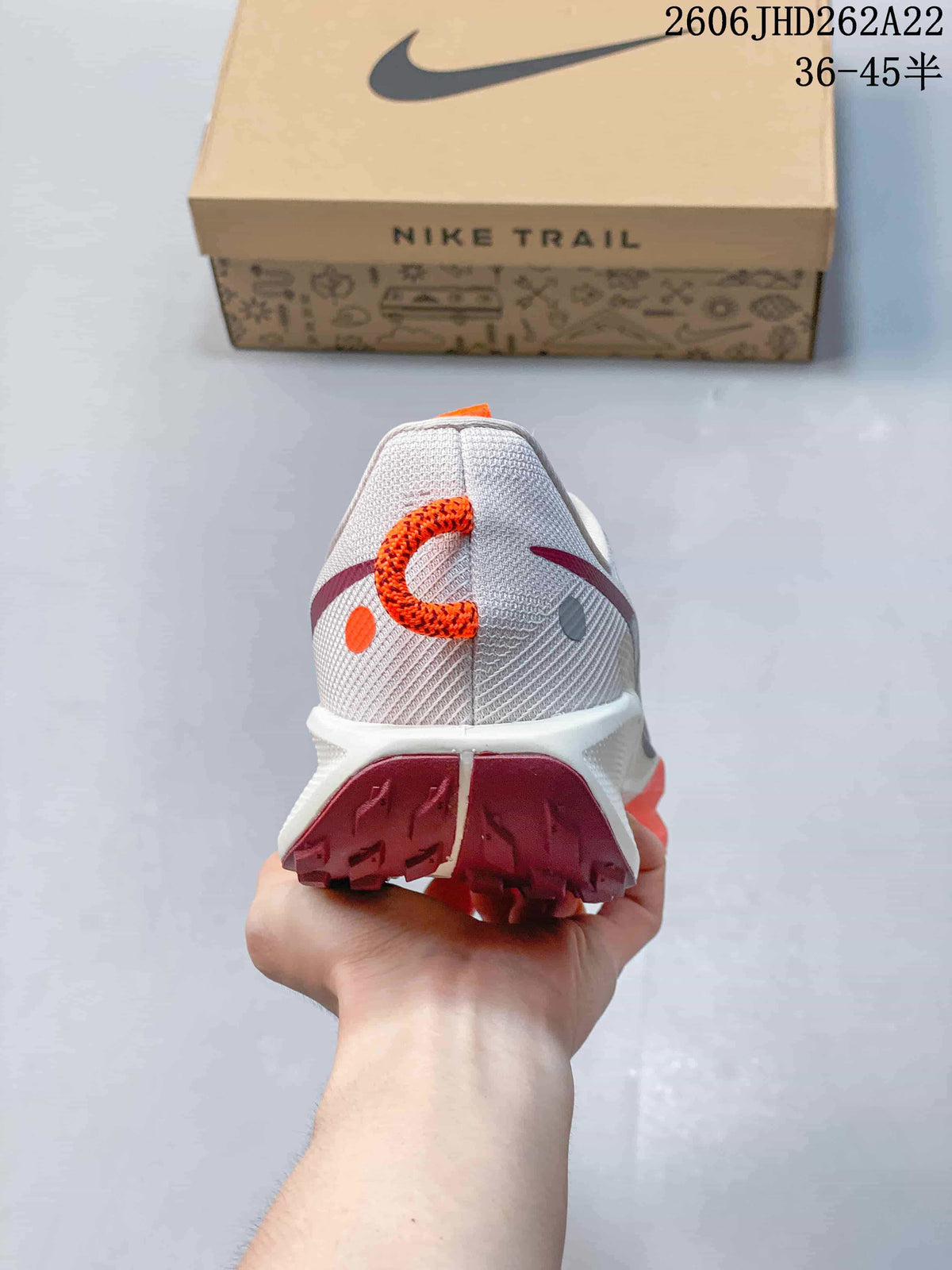 Rear view of the Nike Pegasus Trail shoe showing the heel and outsole