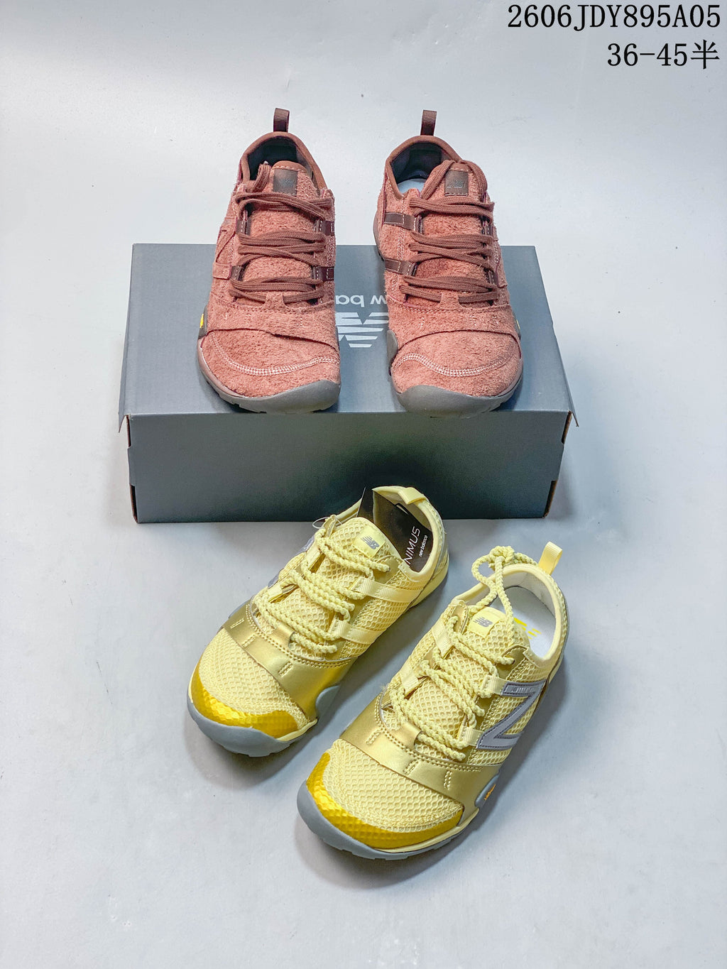 Dusty rose New Balance MT10O sneakers displayed from the front