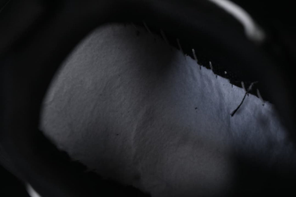 Close-up view inside the shoe