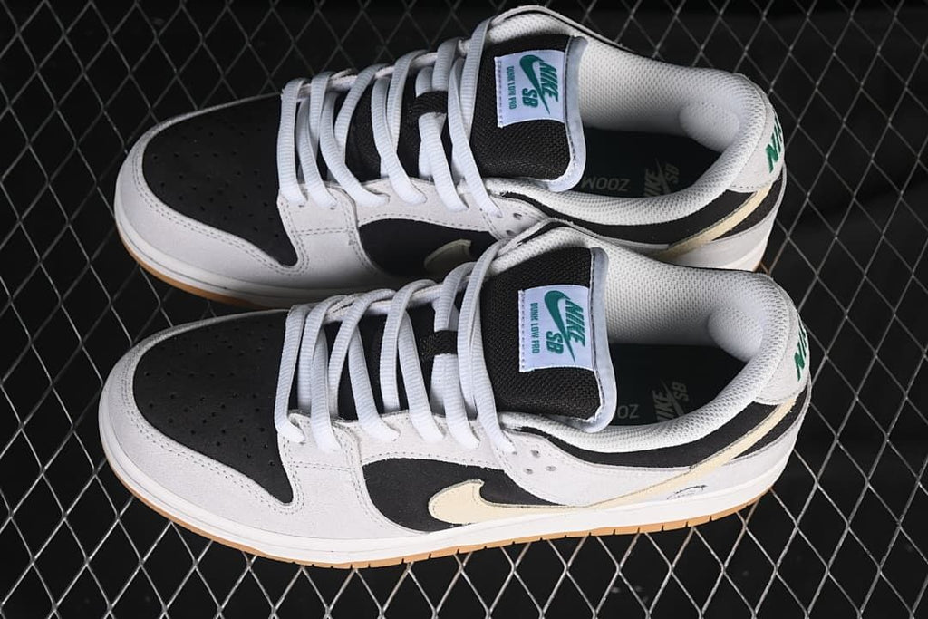 Pair of Nike SB Dunk Low Pro sneakers shown from above.