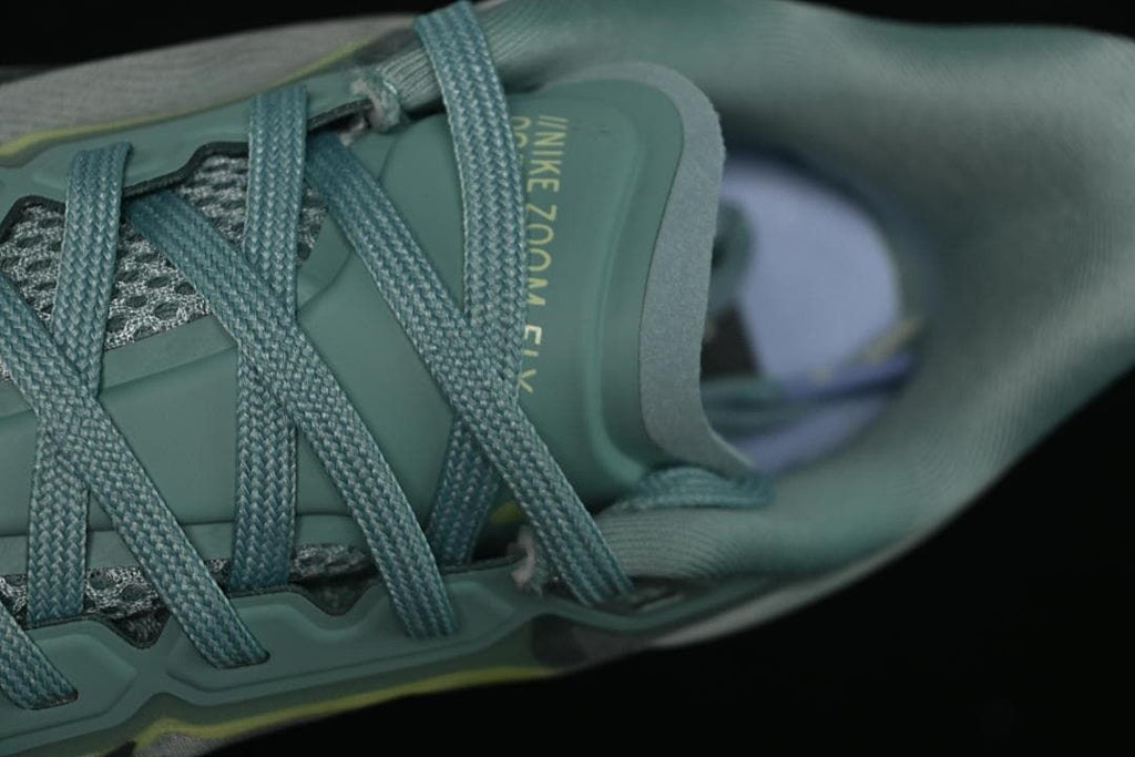 Close-up of tongue, laces, and shoe opening