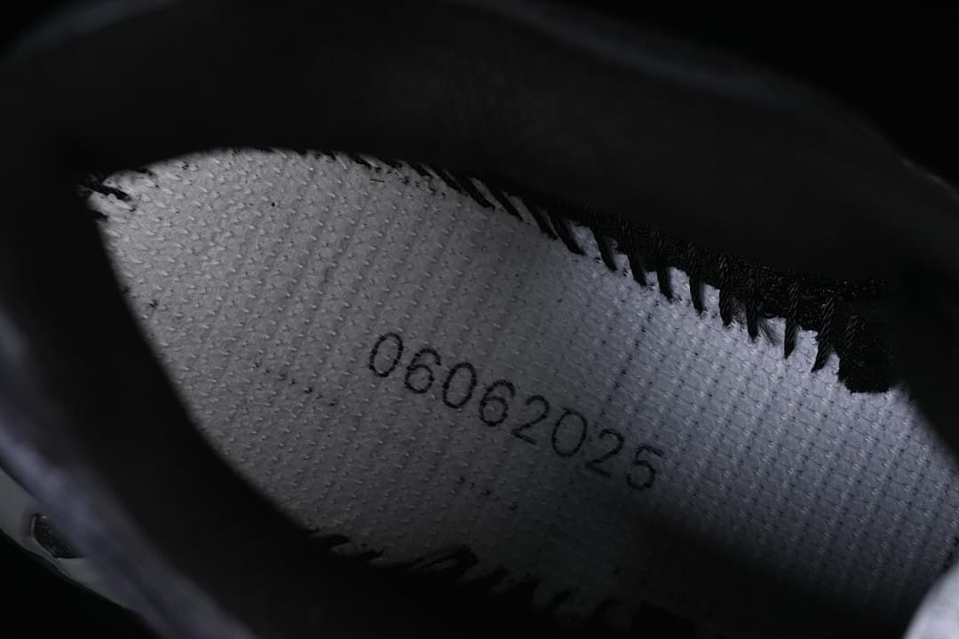 Close-up of the shoe interior with a printed marking