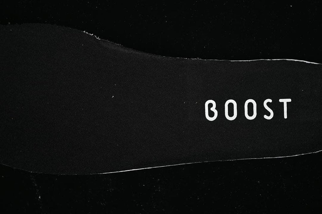 Close-up of the insole marked BOOST.