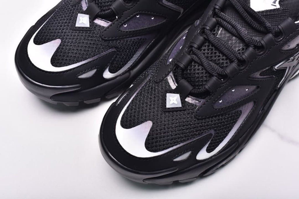 Close-up of the toe panels and laces