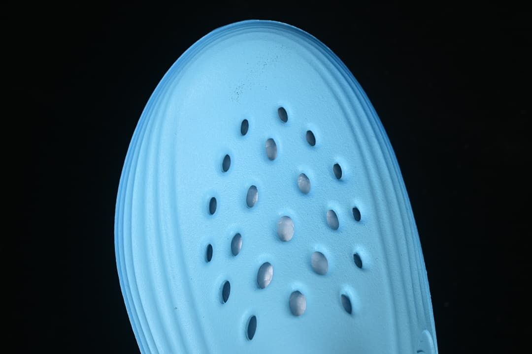 Top-down view of the perforated outsole