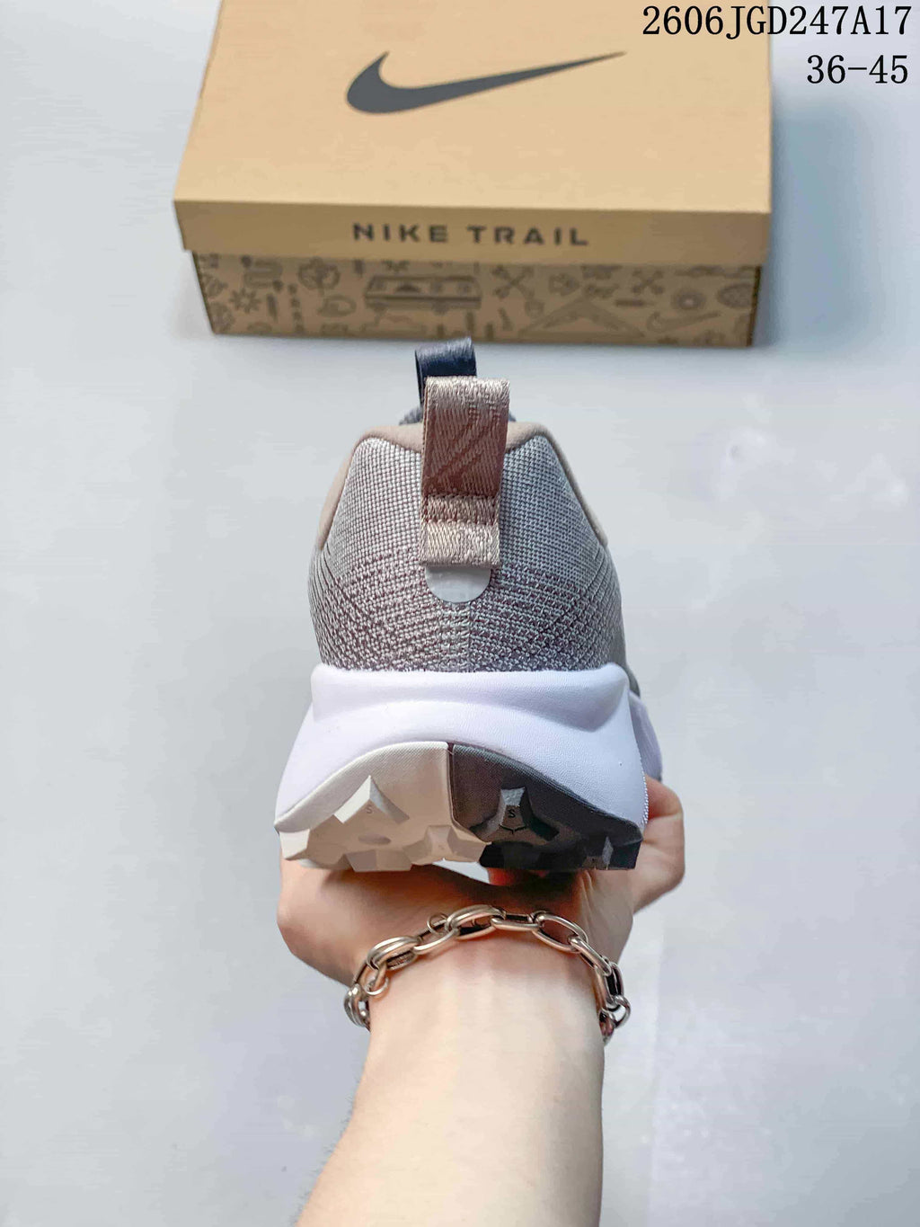 Rear view of a Nike Wildhorse 10 shoe showing the heel and outsole