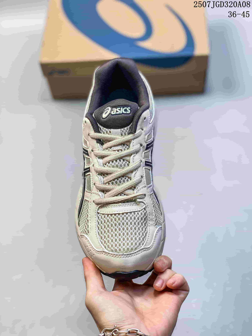 Top view of the lace-up front and mesh-patterned toe of an ASICS Gel-Contend 4 sneaker.