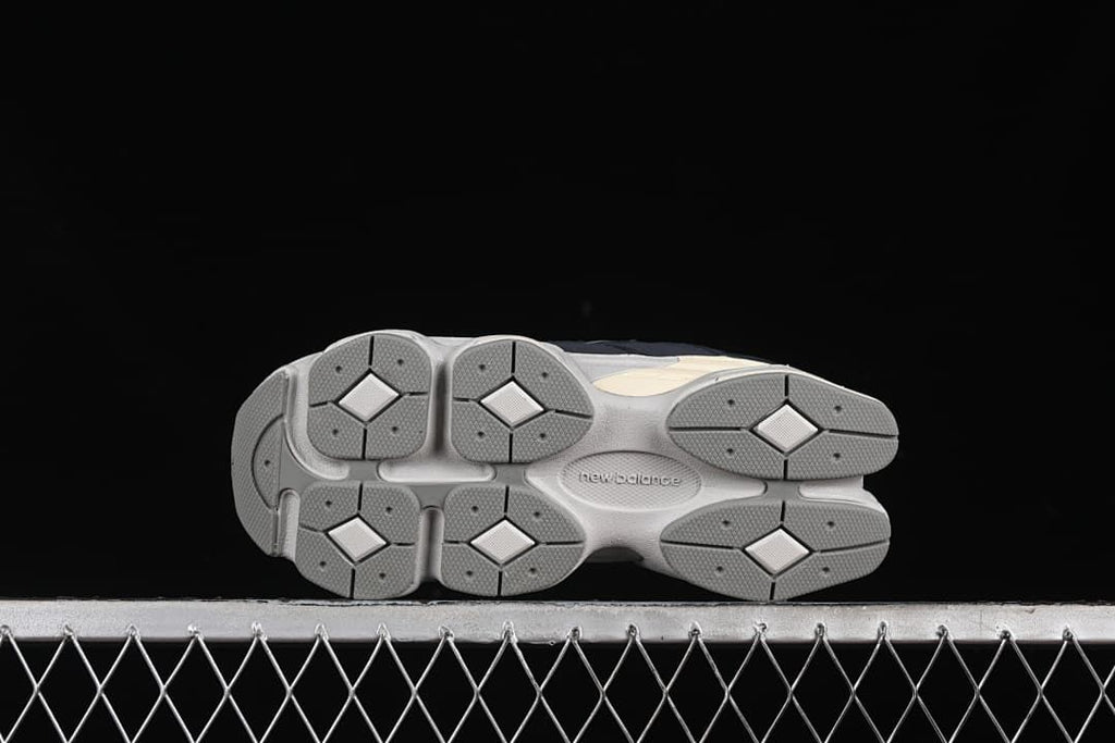 Underside view showing the patterned outsoles